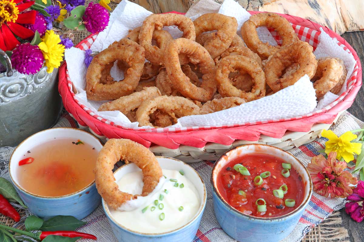 Calamari - battered squid rings fried to golden finish