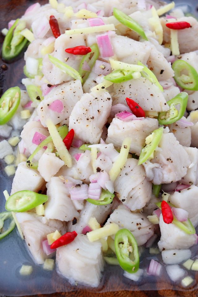 Raw Tanigue Fish in Vinegar and Spices