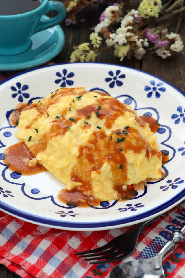 Omurice with demi-glace