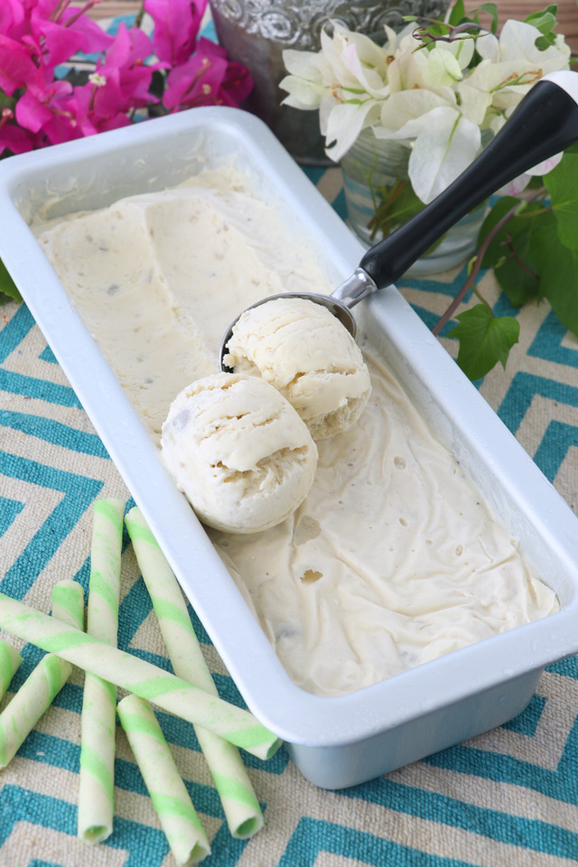 homemade taro or gabi ice cream in a pan