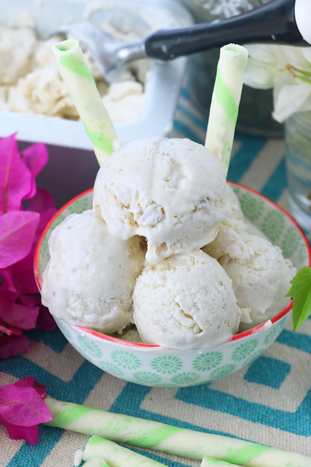 home made ice cream using taro