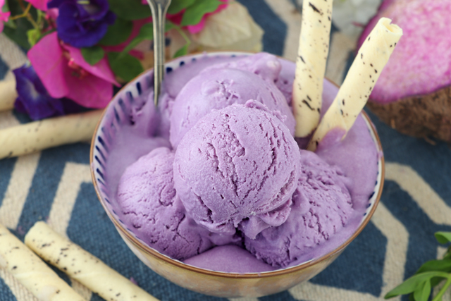 homemade ube ice cream 