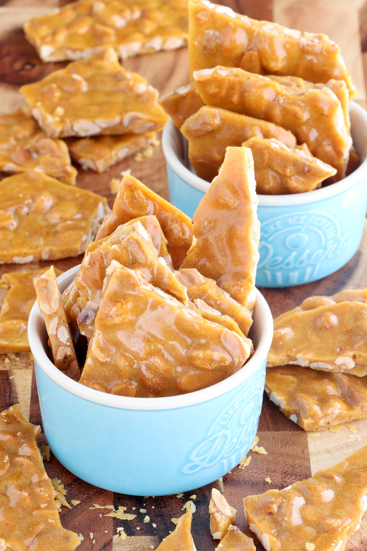 Peanut brittle in cups