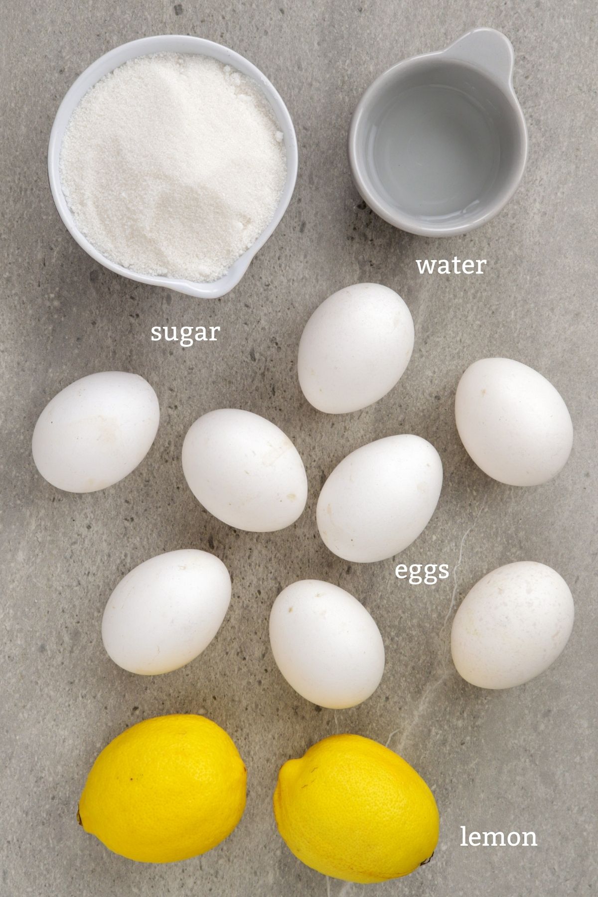 Ingredients for making Molotof / Cloud Cake