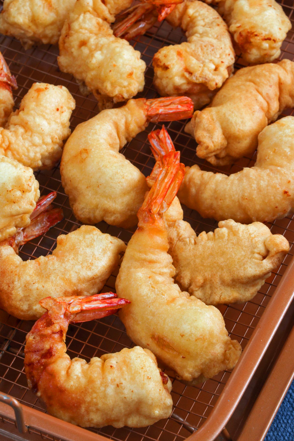 Crispy fried battered shrimp. 