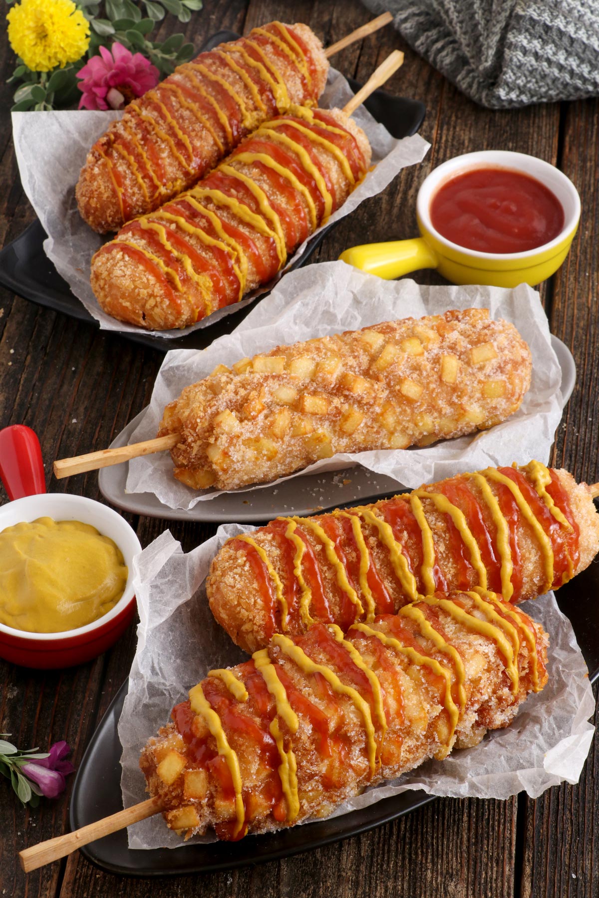 Korean Hotdogs on sticks