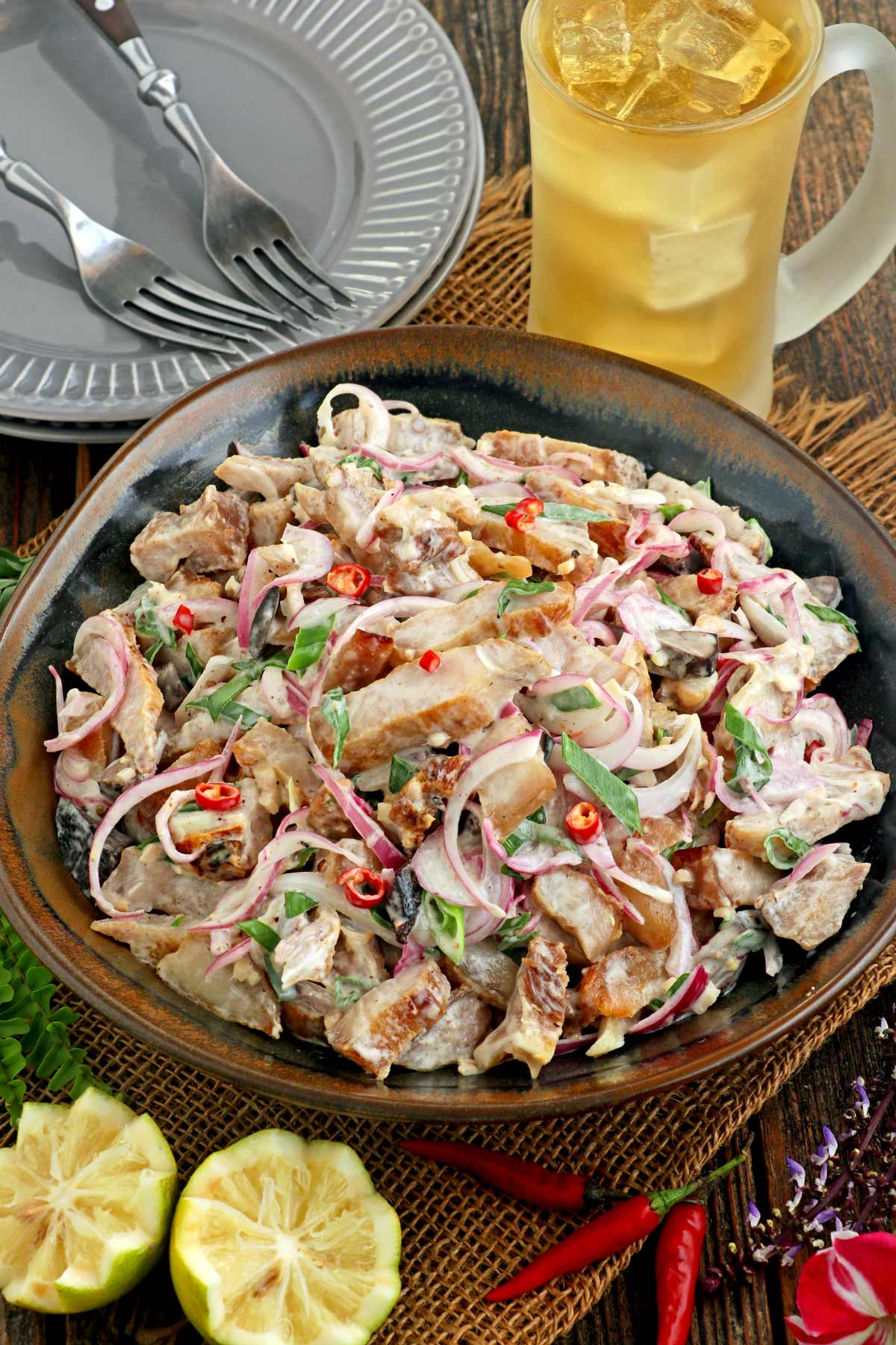 Ilocano Dinakdakan dish on a plate.