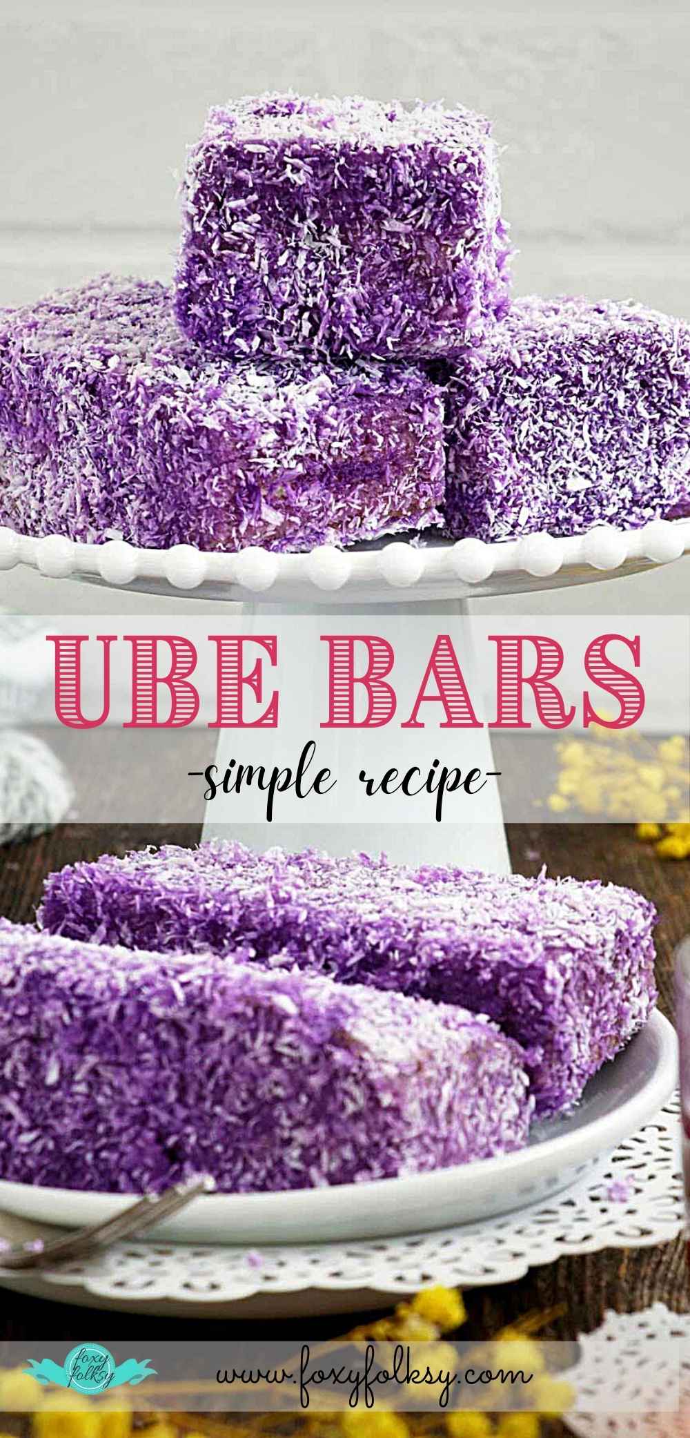 Ube Bars or Lamingtons easy recipe