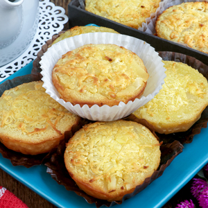 Royal Bibingka are baked sticky rice cakes topped with butter and cheese.