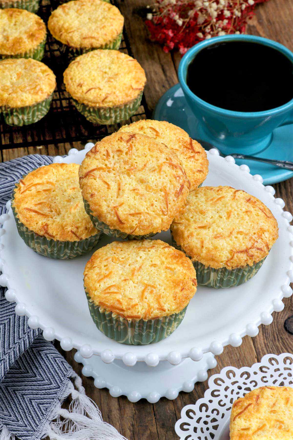 Homemade Cheese Cupcakes served on a plate.