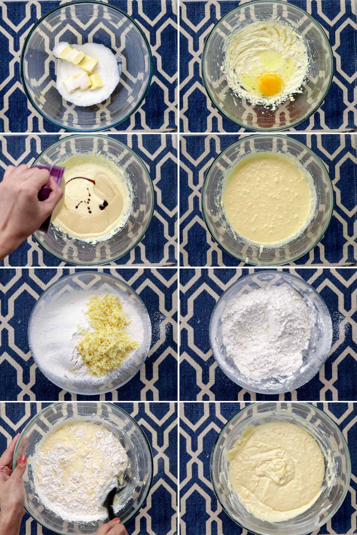 Step-by-step procedures in making cheese cupcakes.