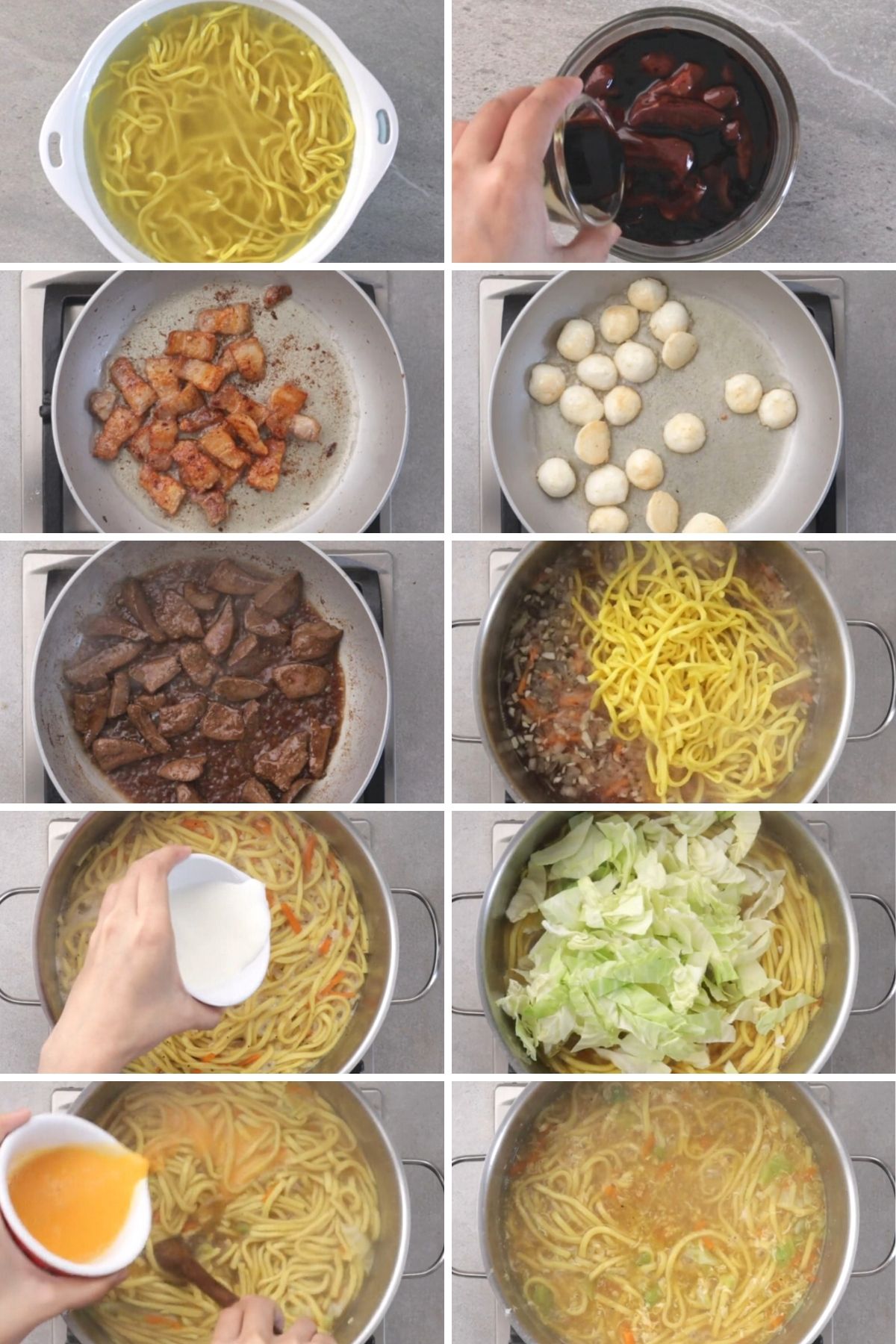 Steps on how to cook Pancit Lomi.