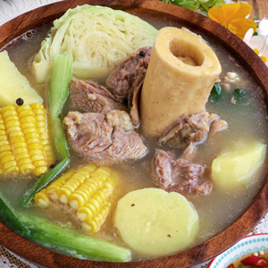 Beef bulalo with a rich stock and tender meat.
