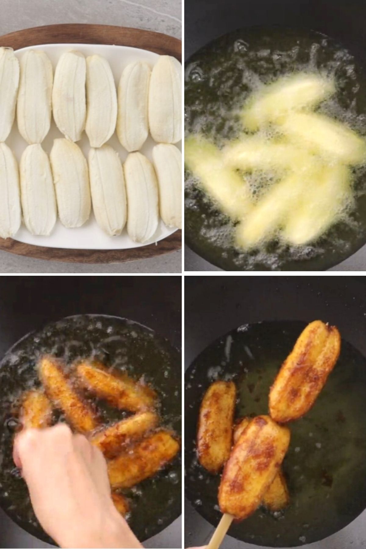 Steps on how to make banana cue.