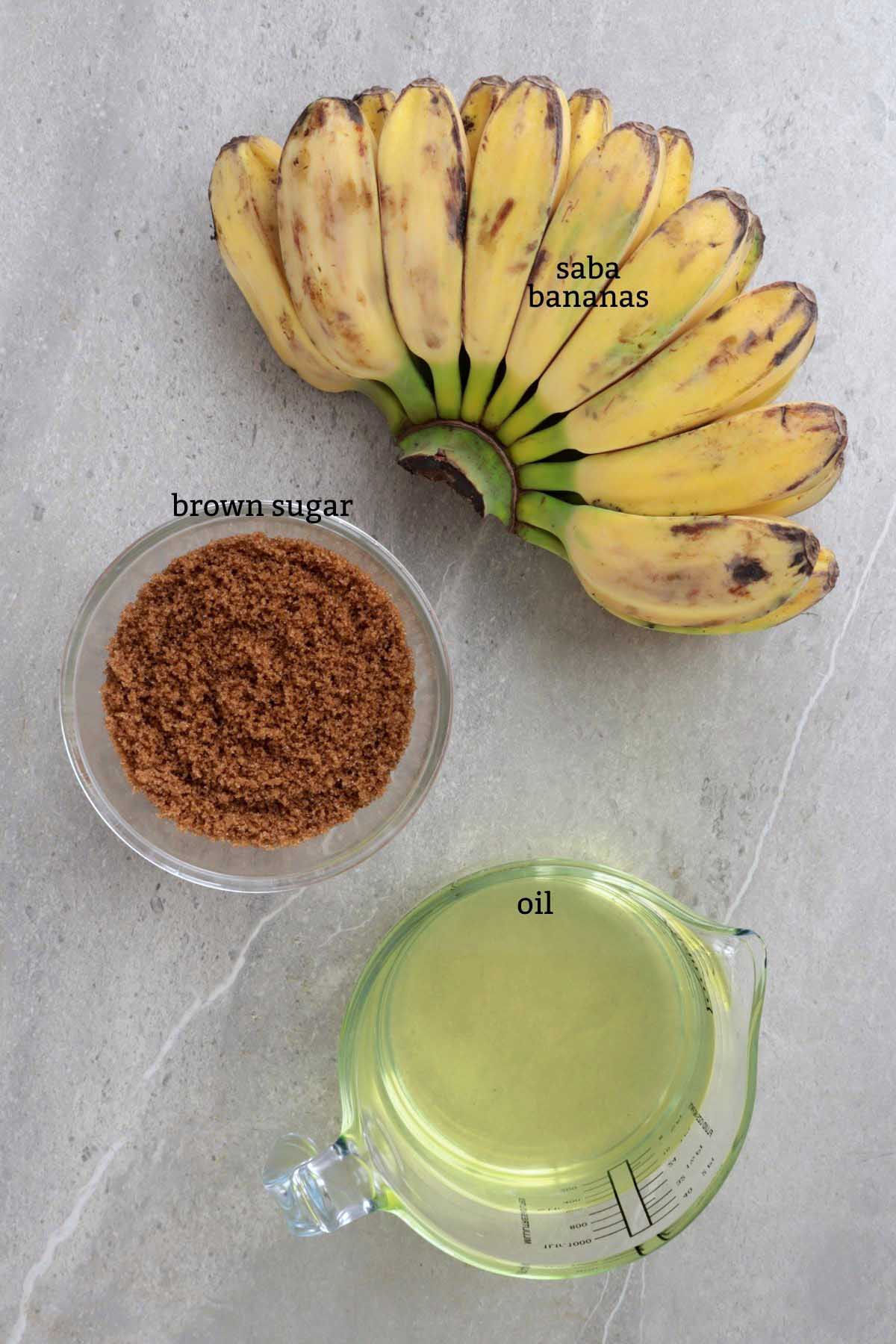 Ingredients for Banana Cue
