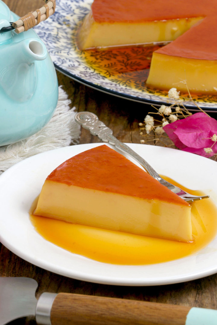 Smooth and creamy whole egg leche flan.