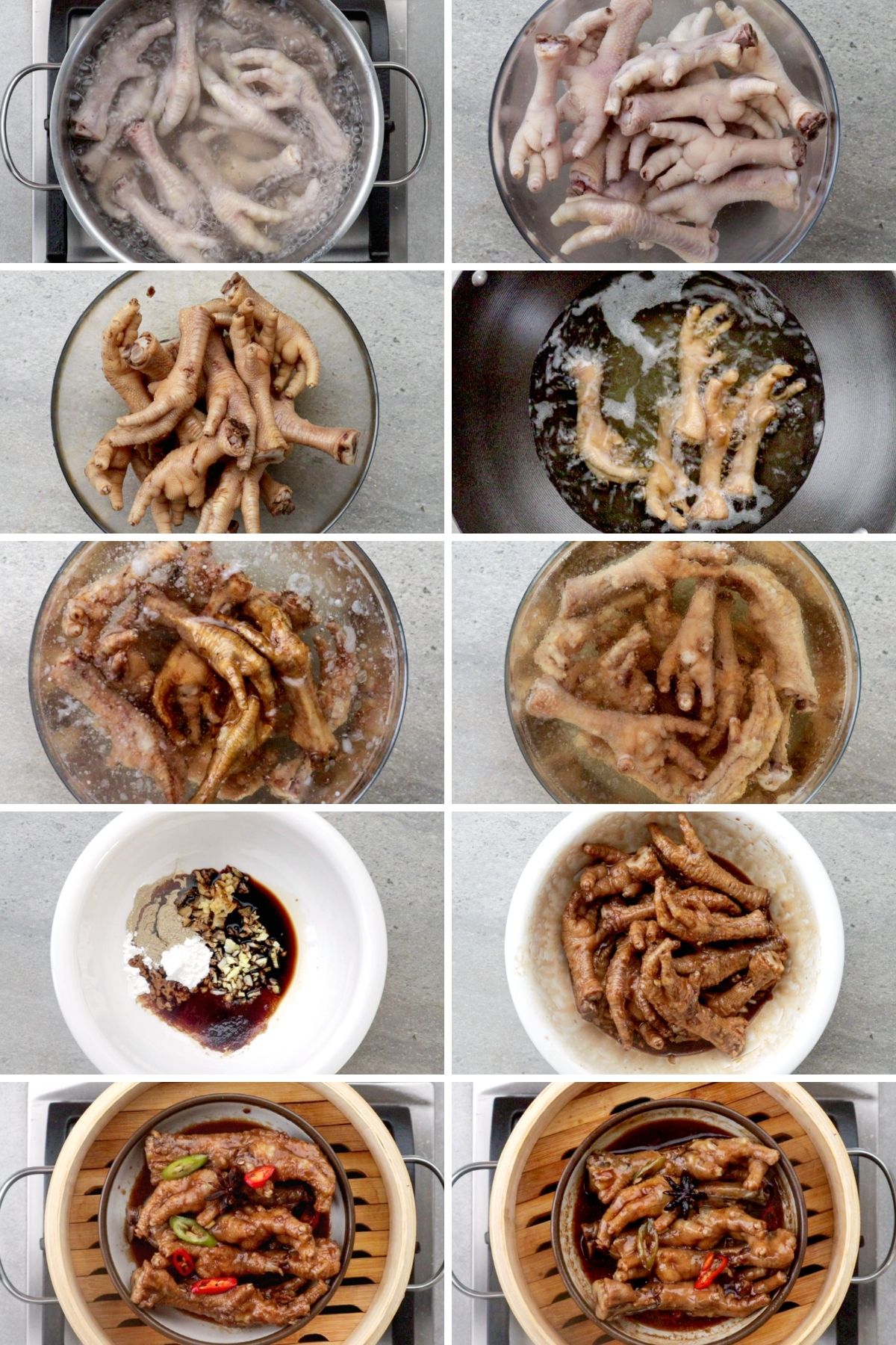 Steps on how to cook Chicken Feet Dimsum.