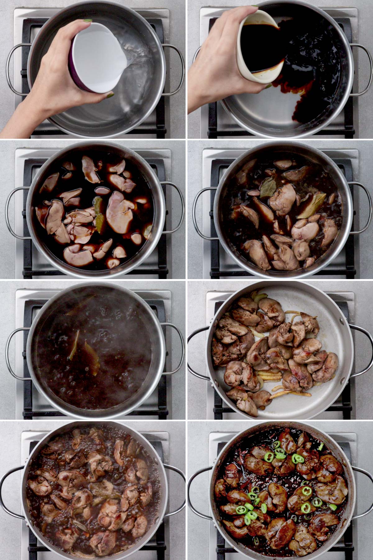 Steps on how to cook Adobong Atay ng Manok.