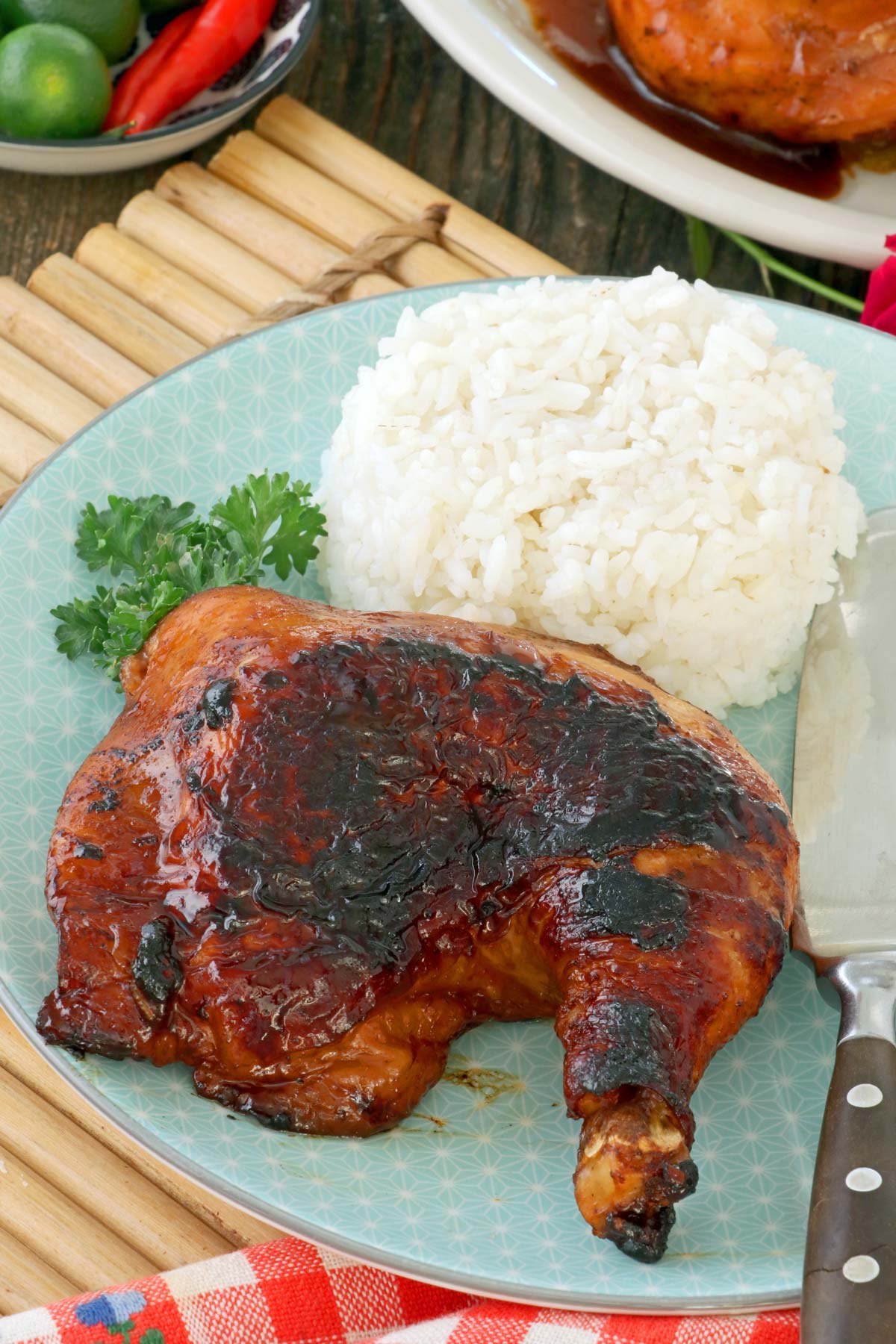 BBQ chicken cooked on stovetop.