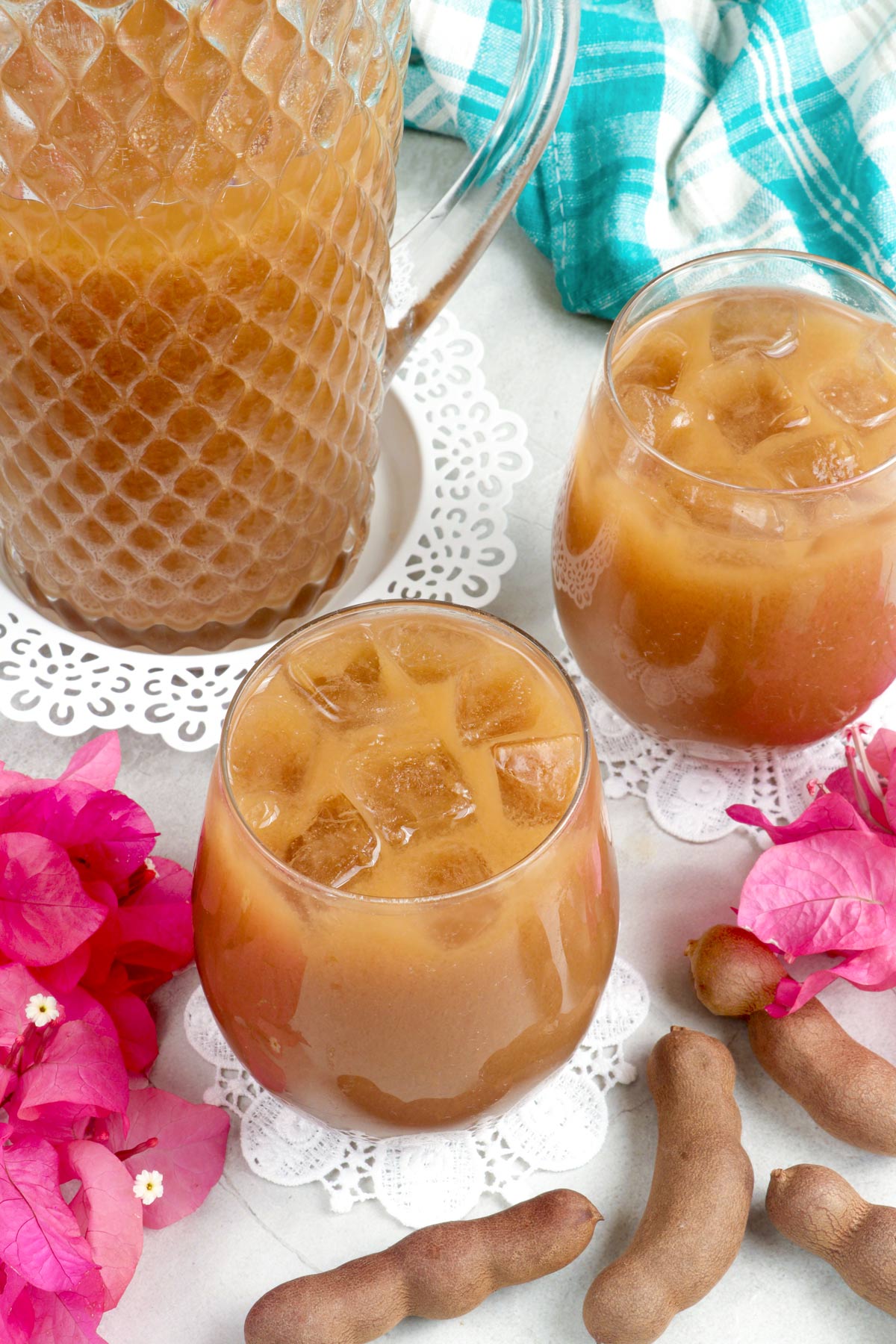 Sweet and tangy Tamarind Juice in glasses.