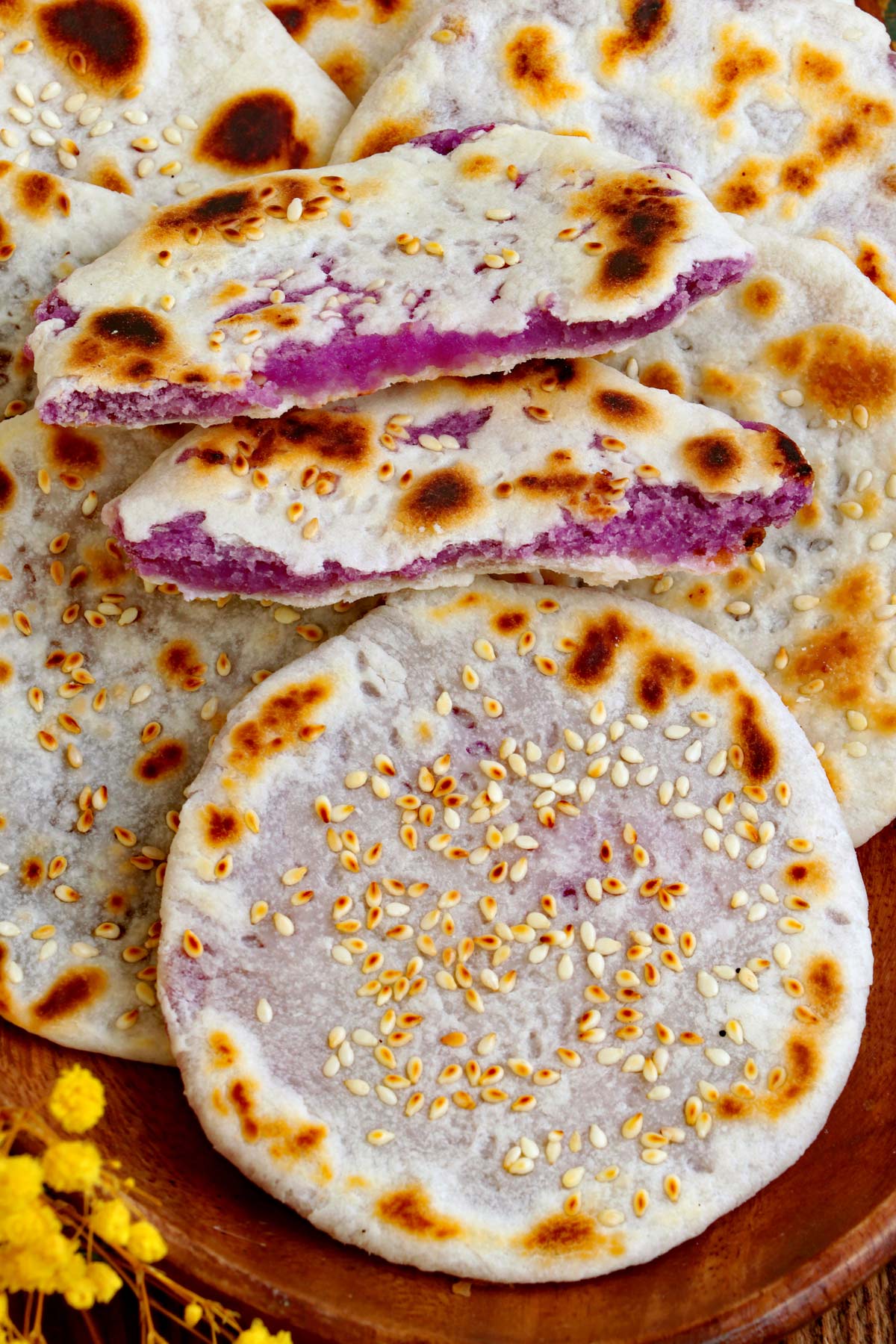 Piyaya with ube filling.