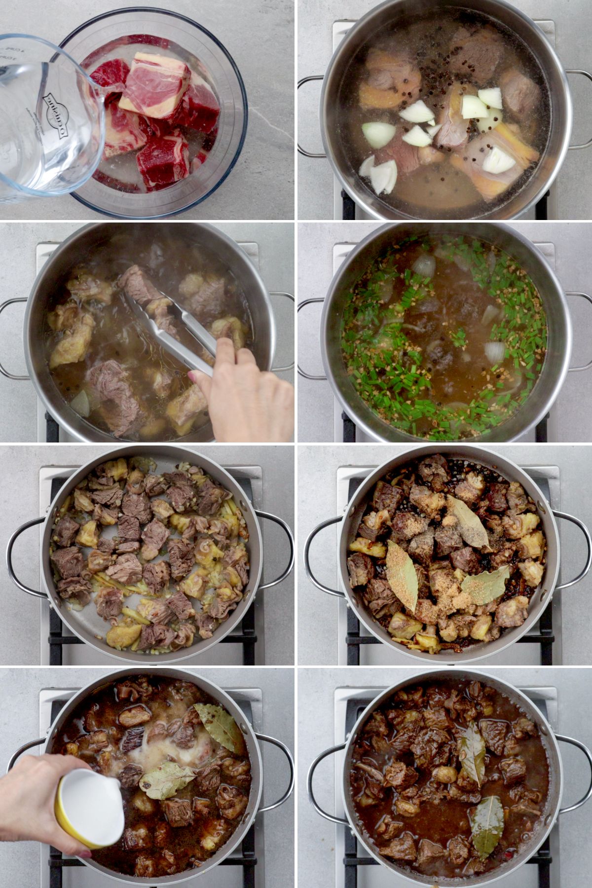 Steps on how to cook beef pares.