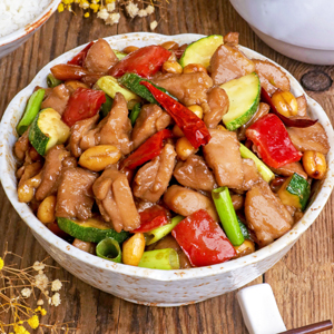 Homemade Kung Pao chicken adapted from Panda Express.