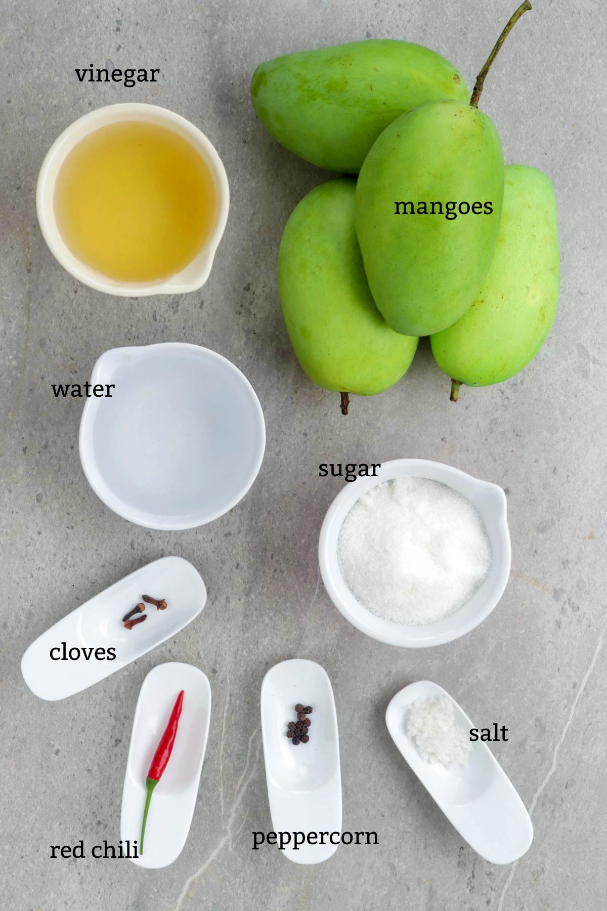 Ingredients for Pickled Mango.