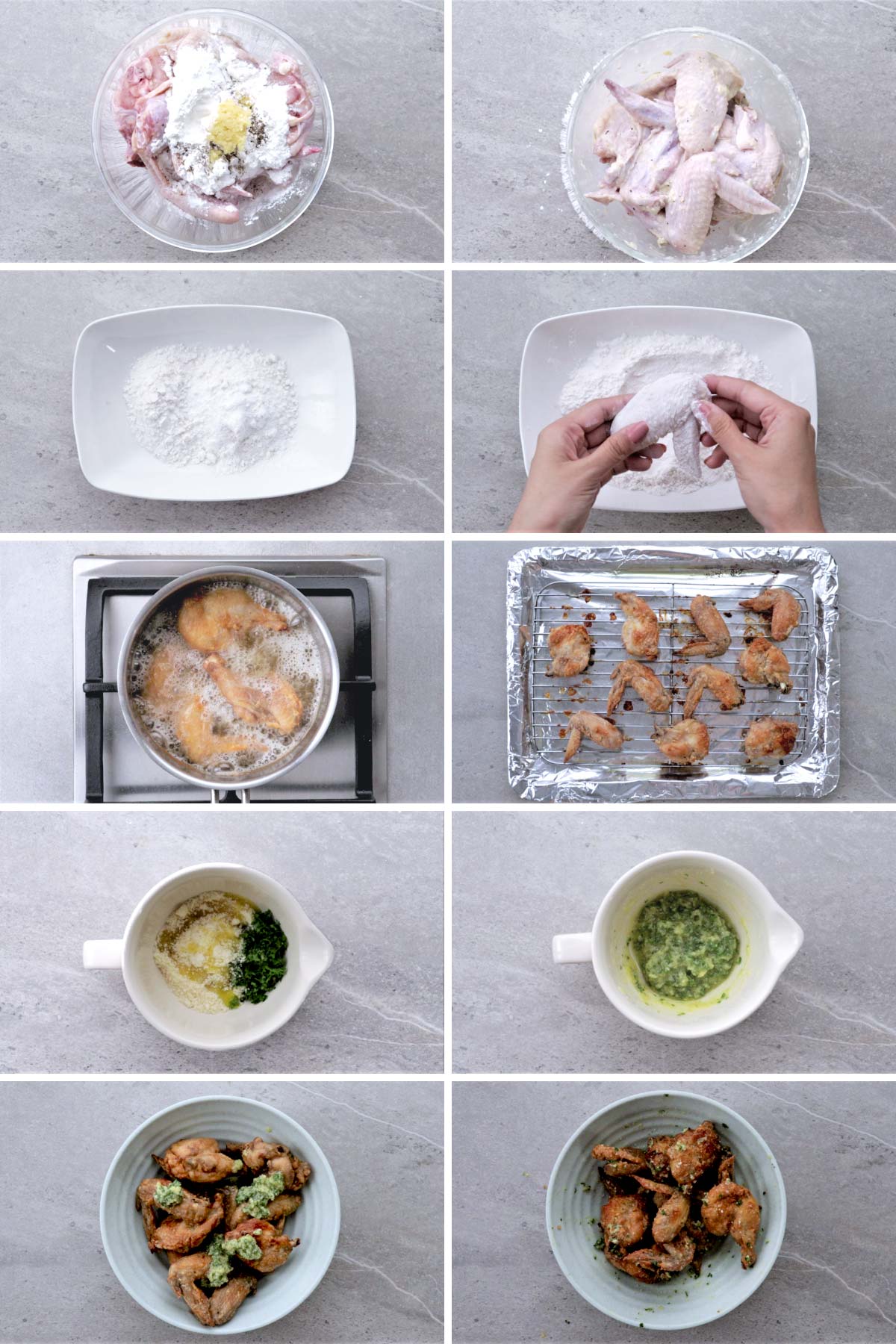 Steps on how to cook Garlic Parmesan Wings.