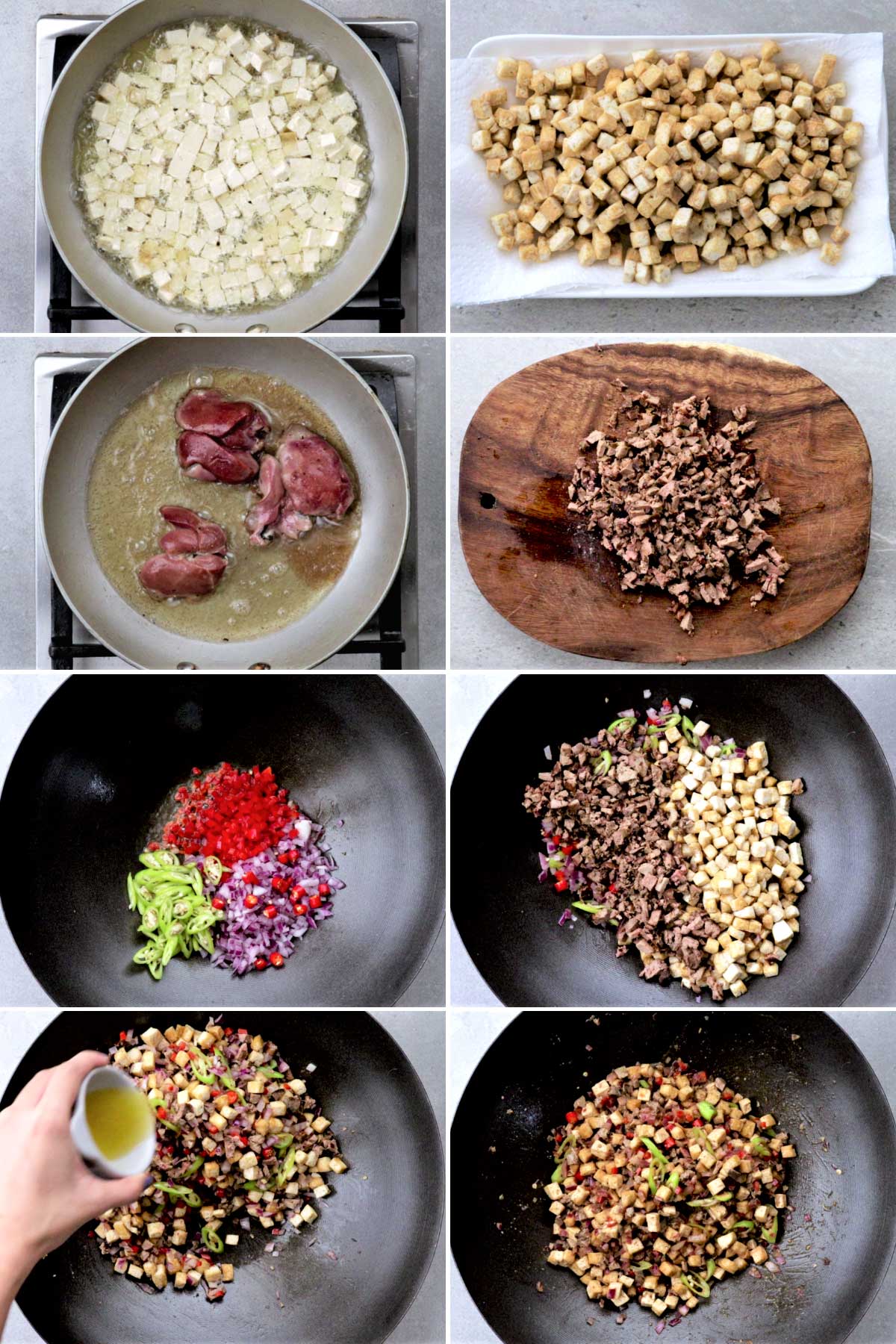 Steps on how to cook Tofu Sisig.