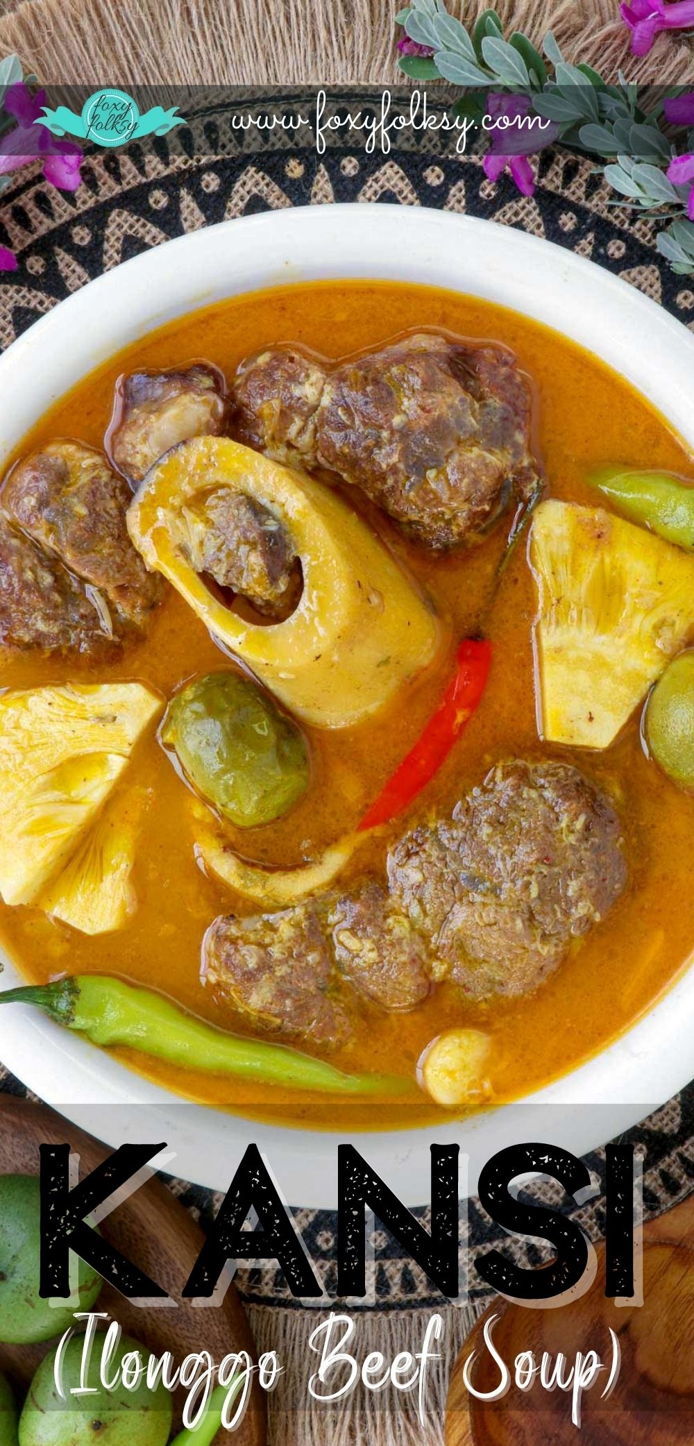 Tender beef shanks, unripe jackfruit, batwan, and chilis make this delicious Kansi.