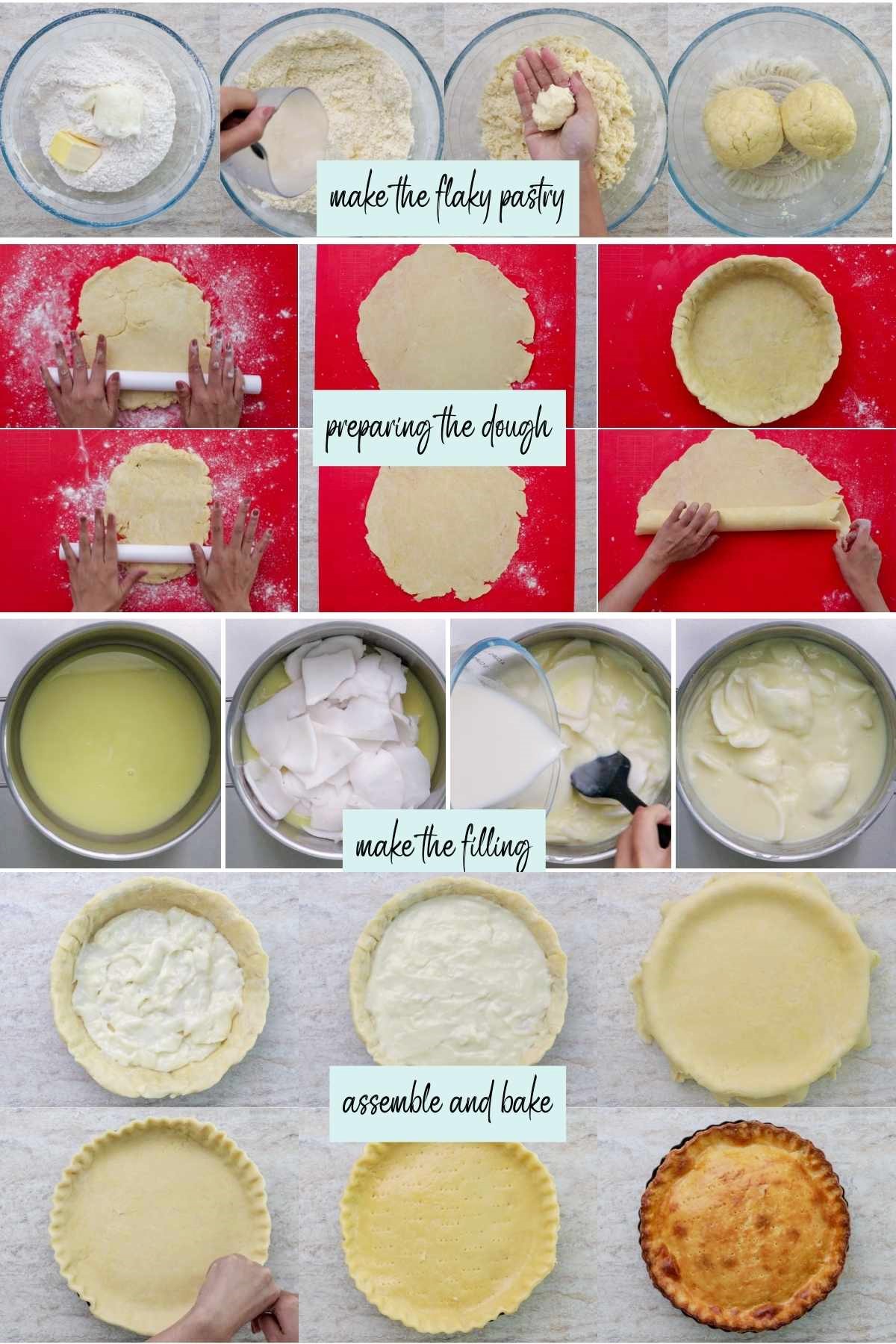 Steps on how to cook buko pie.