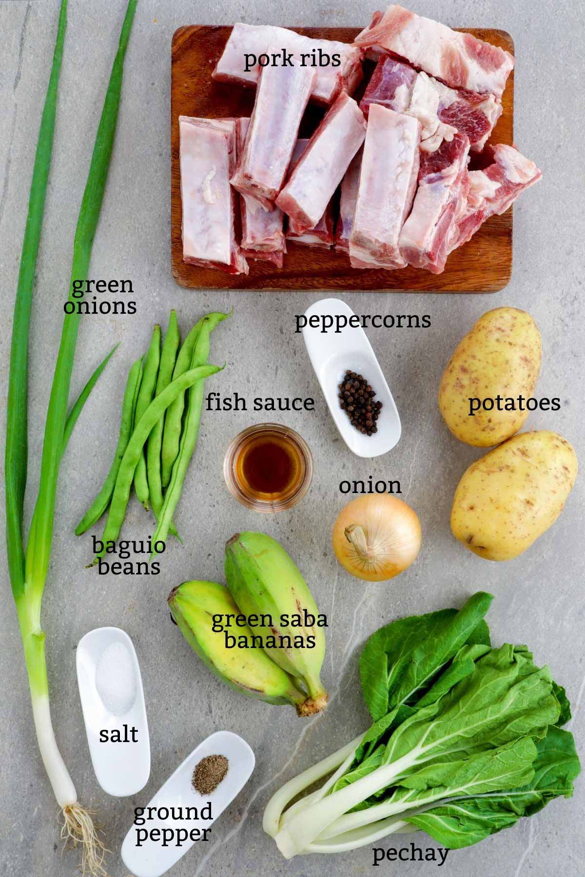 Nilagang Baboy Ingredients.