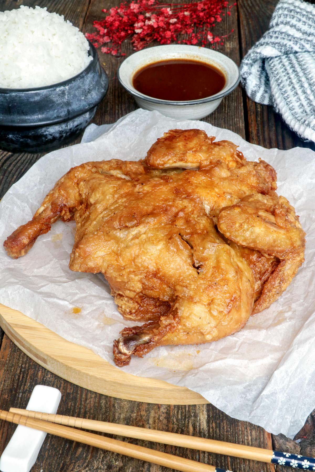 Super Crispy Fried Whole Chicken - Foxy Folksy