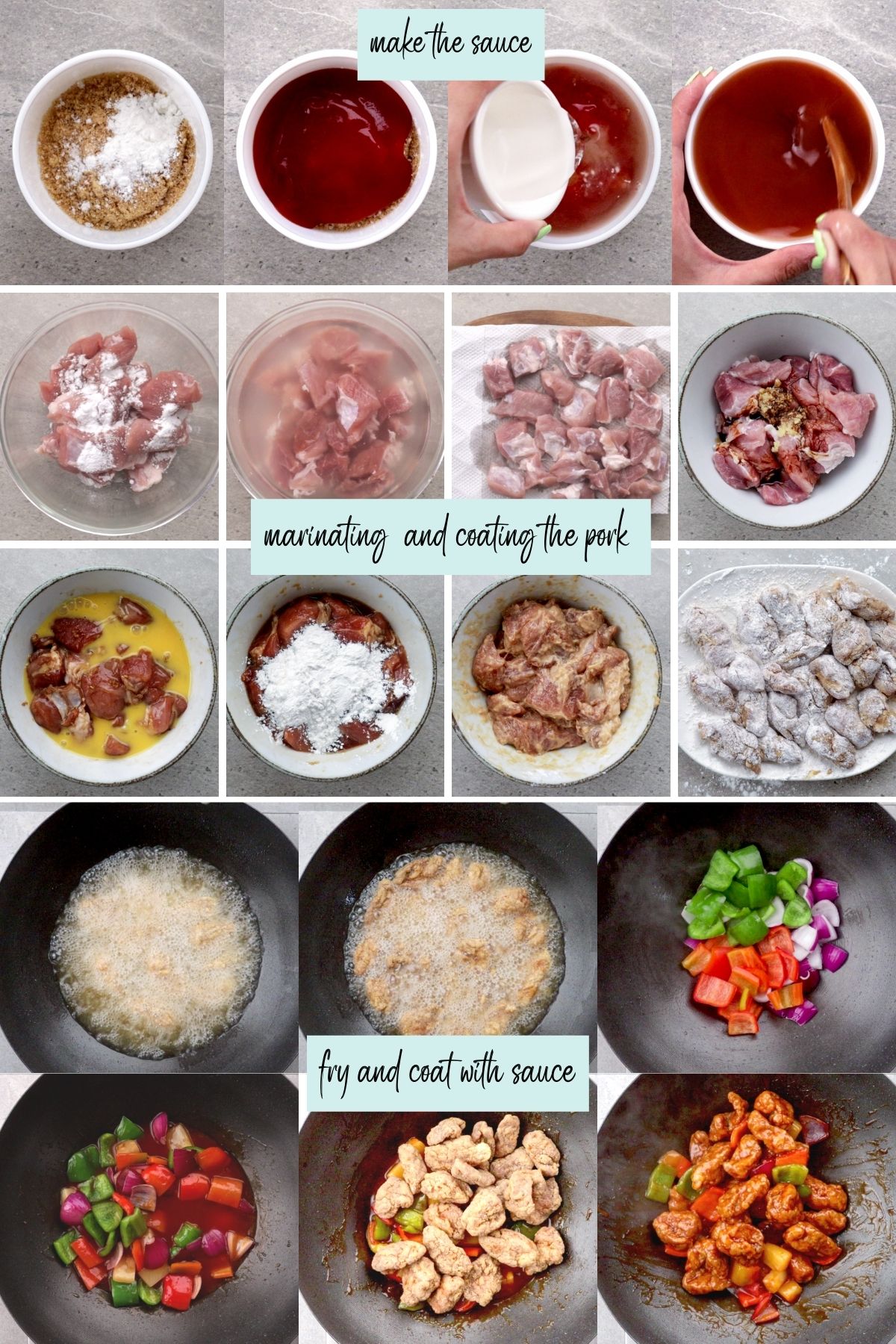 Steps on how to cook sweet and sour pork.
