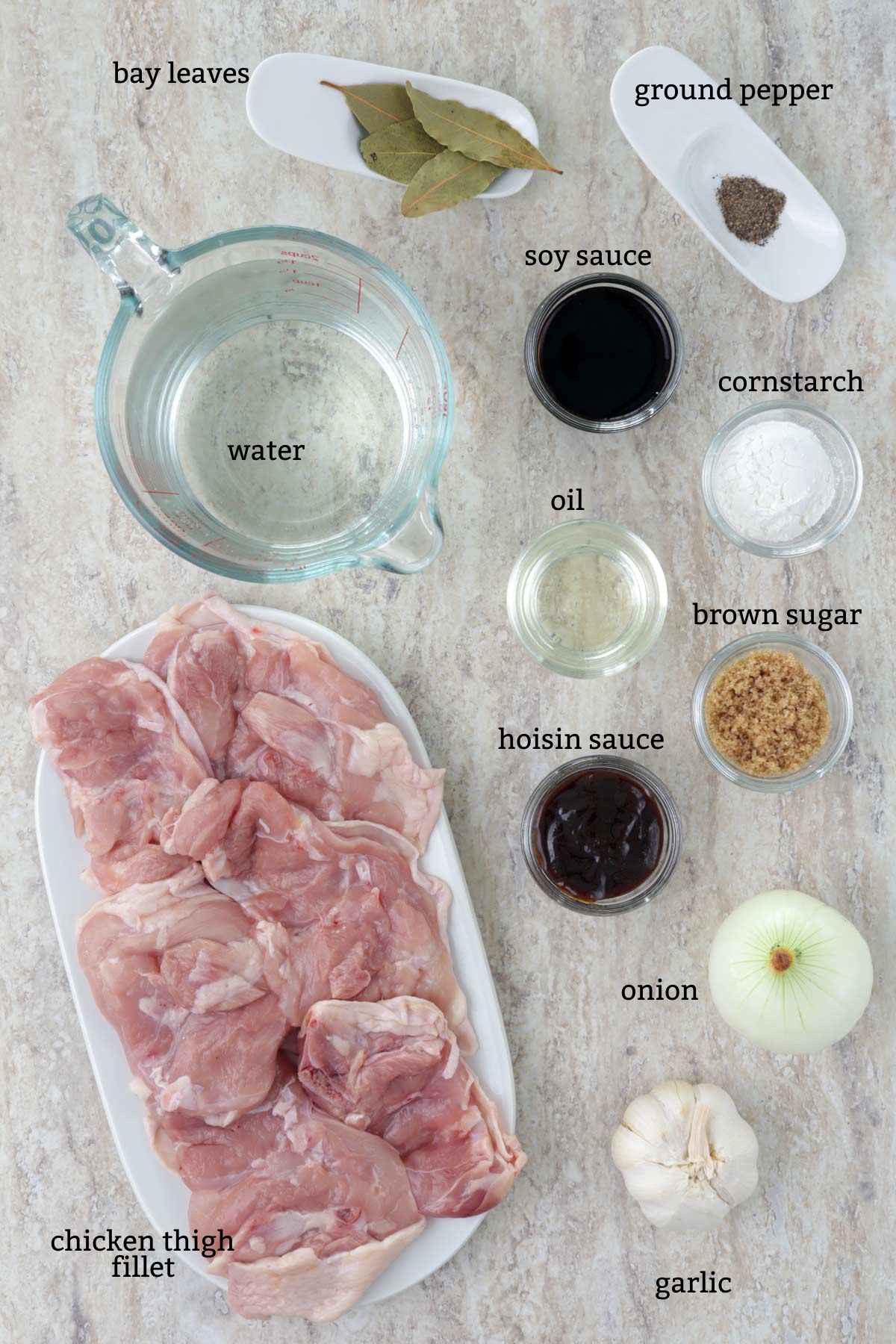 Ingredients for Toasted Siopao filling.