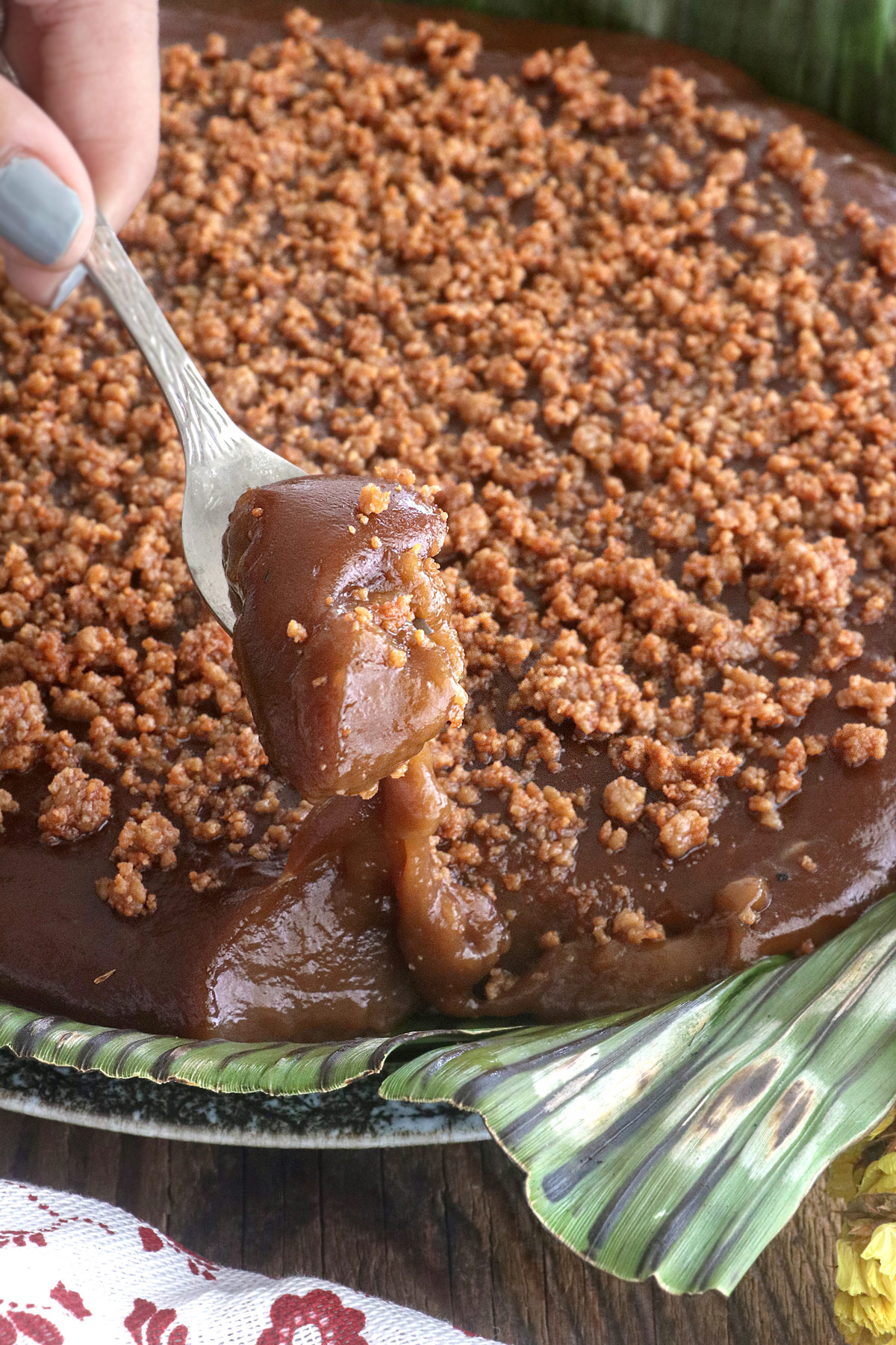 Kalamay hati or Glutinous rice flour cake with muscovado.
